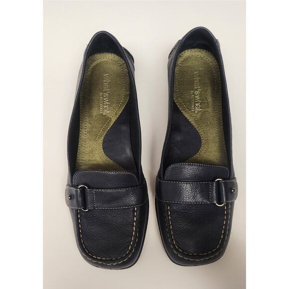 What's What By Aerosoles Low Wedge Slip On Loafer Shoes Color Blue Size 6M - Picture 7 of 11